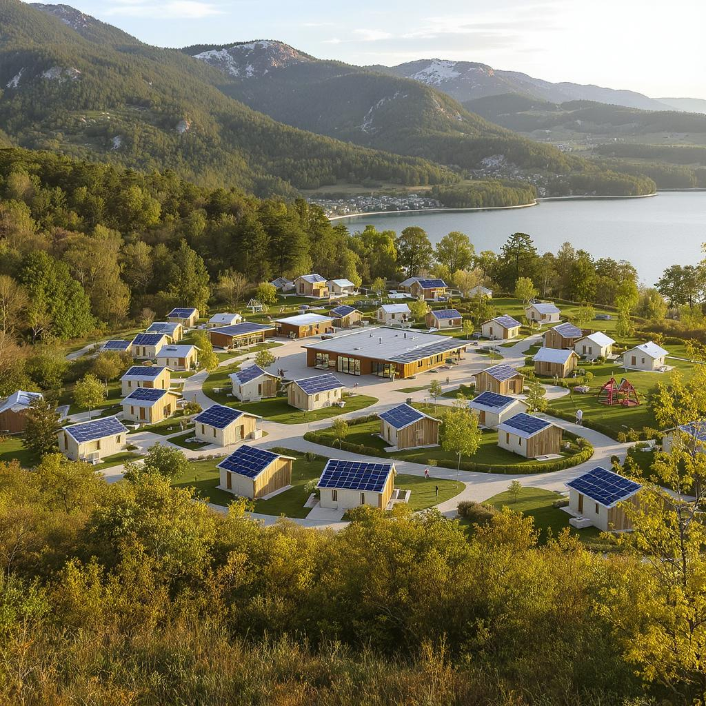 Aerial view of the LiveVillages project